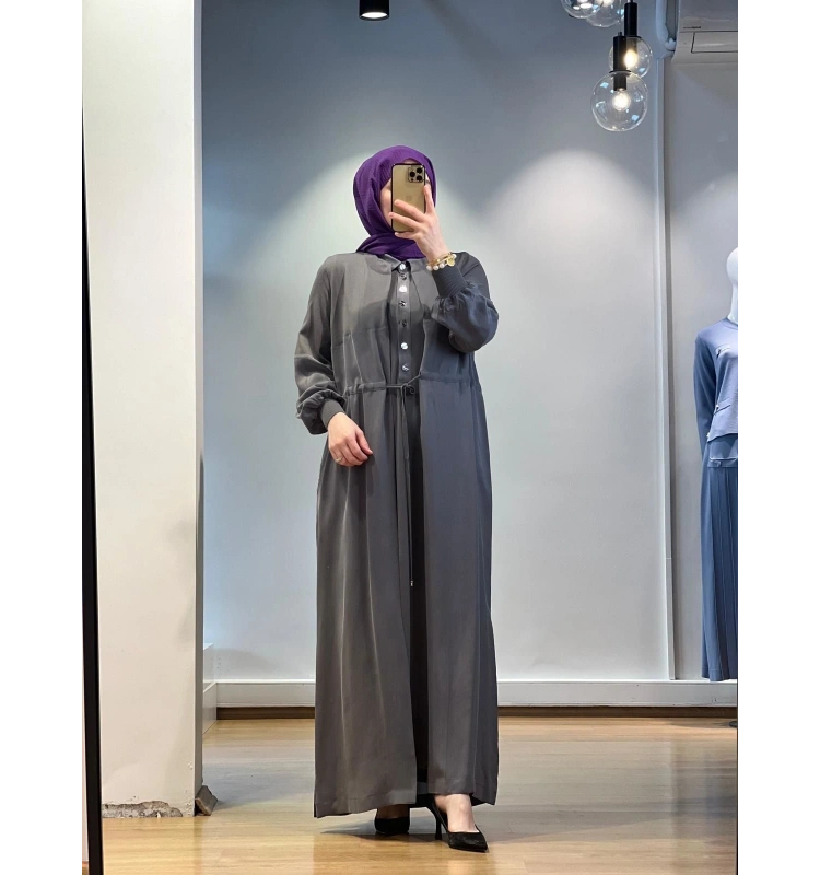 MissDalida Beli Bağcıklı Cupro Ceket 25Y-8002