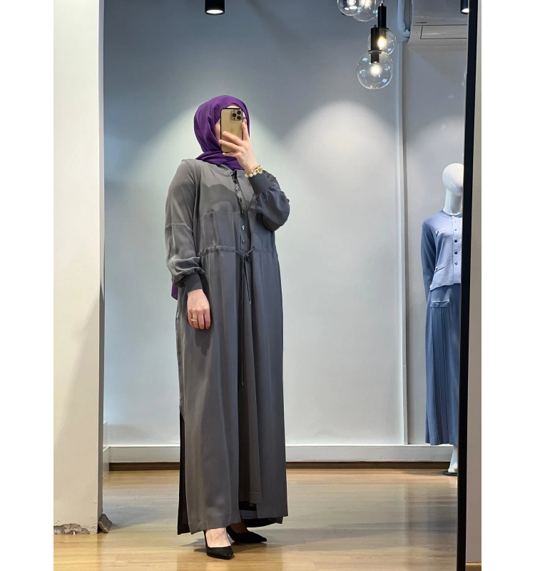 MissDalida Beli Bağcıklı Cupro Ceket 25Y-8002