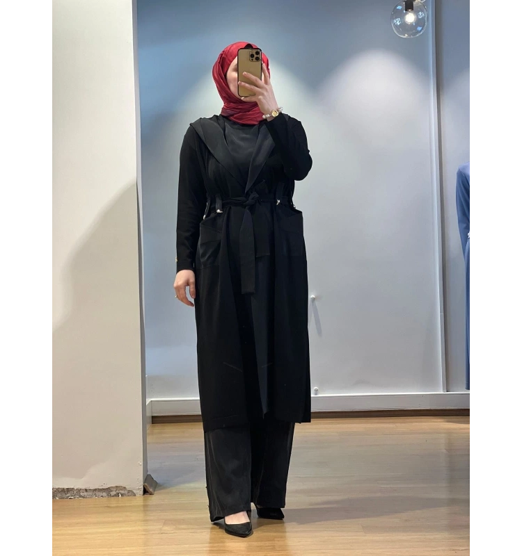 MissDalida Beli Lastikli Bol Paça Cupro Pantolon 25Y-7007