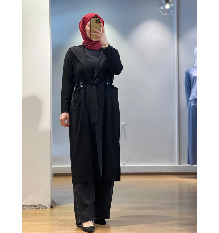 MissDalida Beli Lastikli Bol Paça Cupro Pantolon 25Y-7007