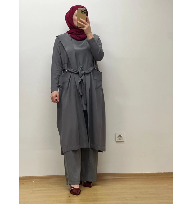 MissDalida Beli Lastikli Bol Paça Cupro Pantolon 25Y-7007