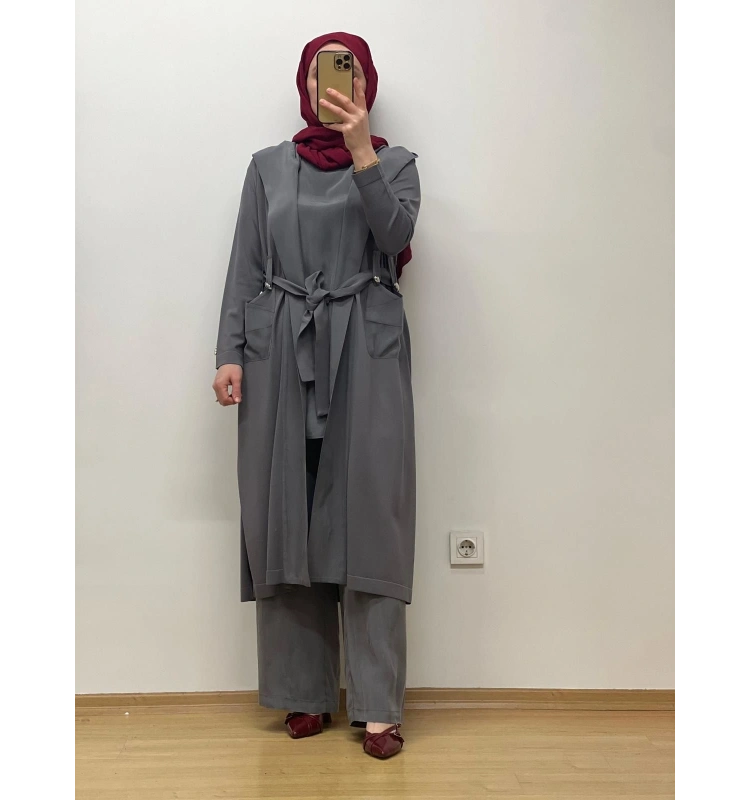 MissDalida Beli Lastikli Bol Paça Cupro Pantolon 25Y-7007