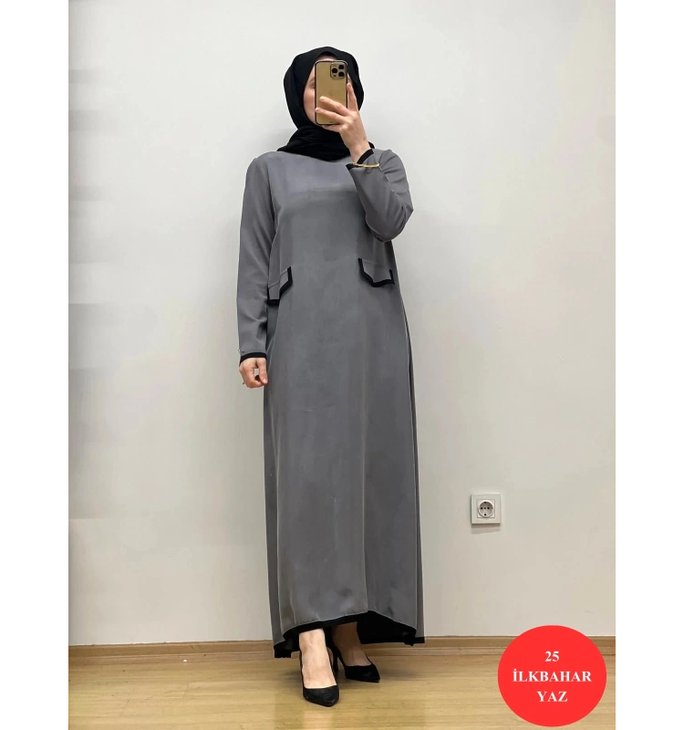 MissDalida Cep Kapaklı Cupro Elbise 25Y-4032