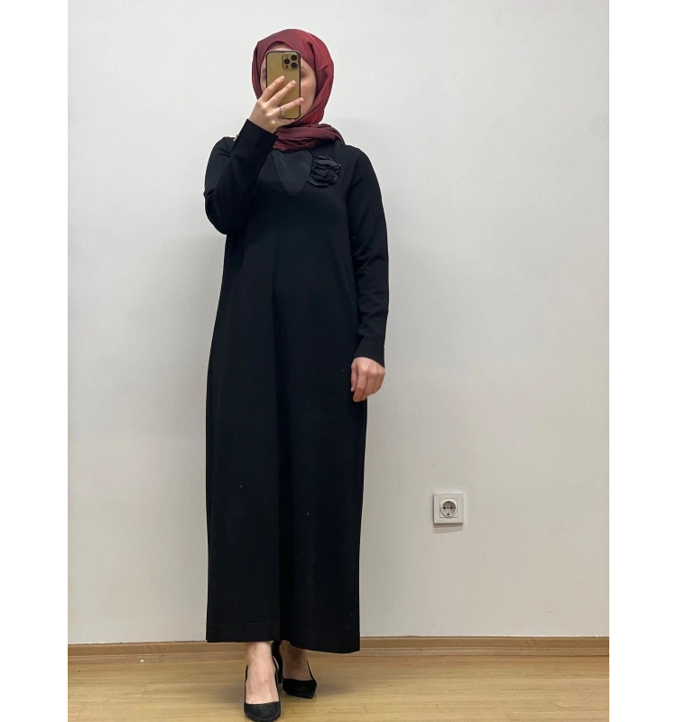 MissDalida Çiçek Broşlu Triko Elbise 25Y-4041