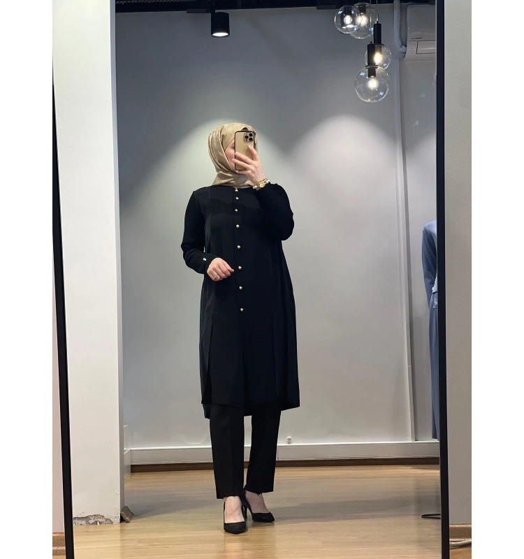 MissDalida Cupro Detaylı Top Düğmeli Triko Hırka 25Y-9014