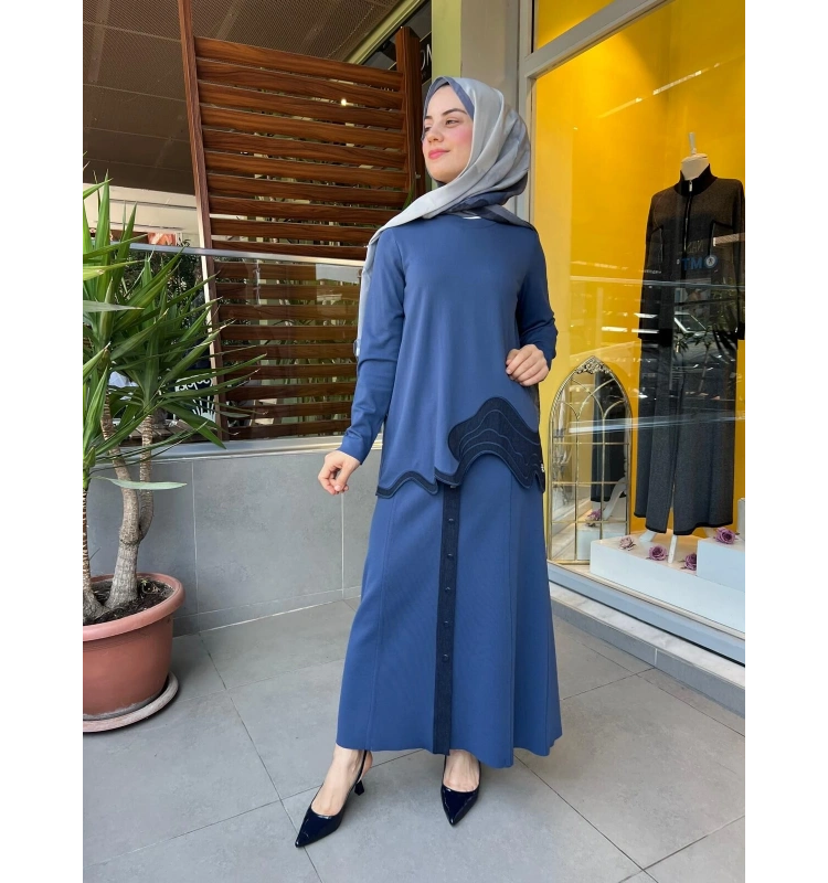 MissDalida Denim Detaylı Önü Düğmeli Etek T25PF-2010