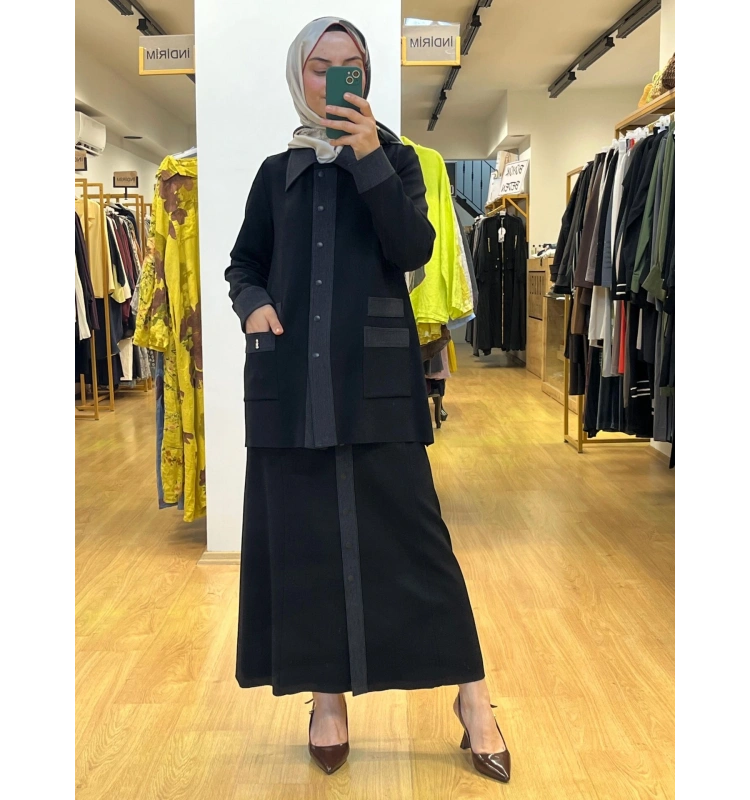 MissDalida Denim Detaylı Önü Düğmeli Etek T25PF-2010