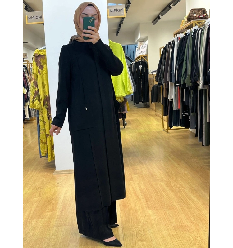 MissDalida Dik Yaka Uzun Triko Hırka T25PF-9011