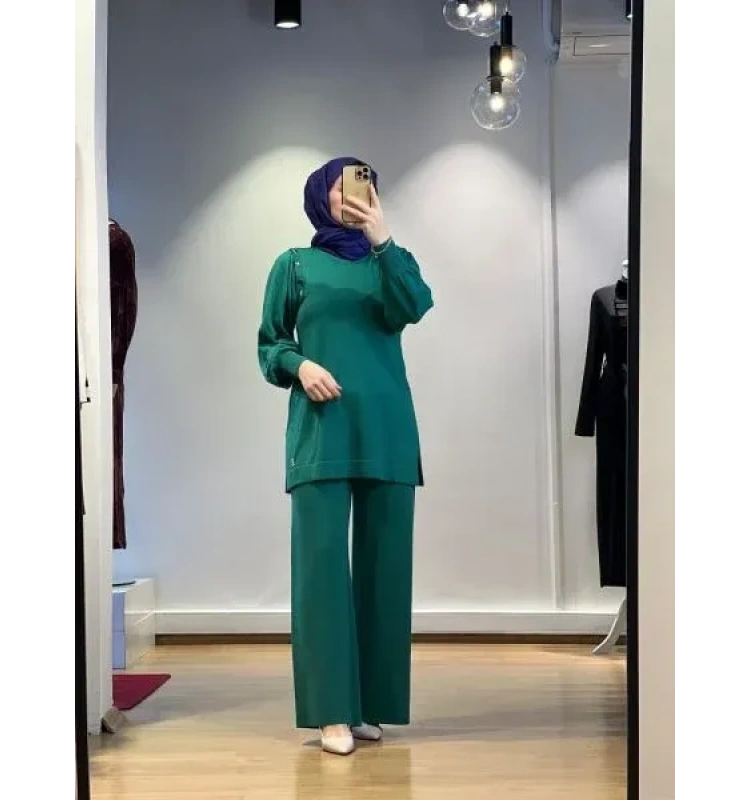 MissDalida Düğme Detaylı Balon Kollu Tunik T24K-6026