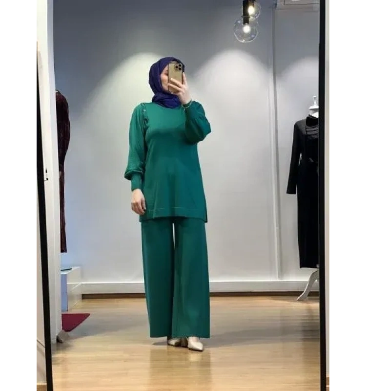 MissDalida Düğme Detaylı Balon Kollu Tunik T24K-6026