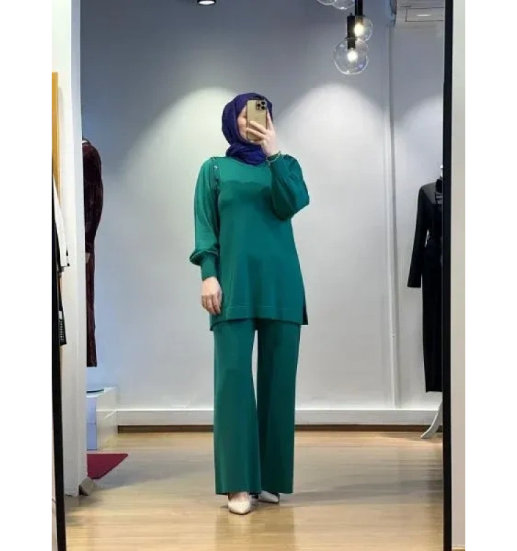 MissDalida Düğme Detaylı Balon Kollu Tunik T24K-6026