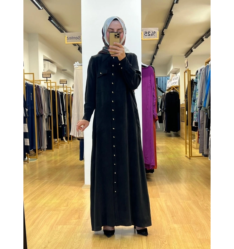 MissDalida Düğme Detaylı Cupro Elbise T25Y-8000