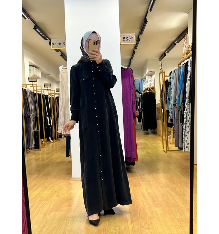 MissDalida Düğme Detaylı Cupro Elbise T25Y-8000