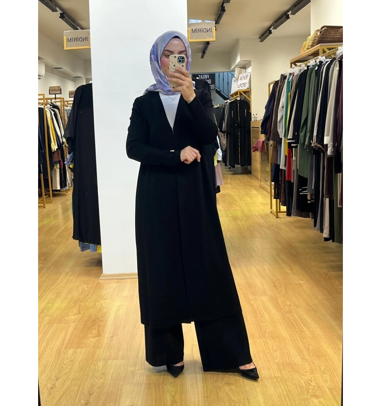 MissDalida Düz Renk Uzun Triko Hırka T25PF-9003