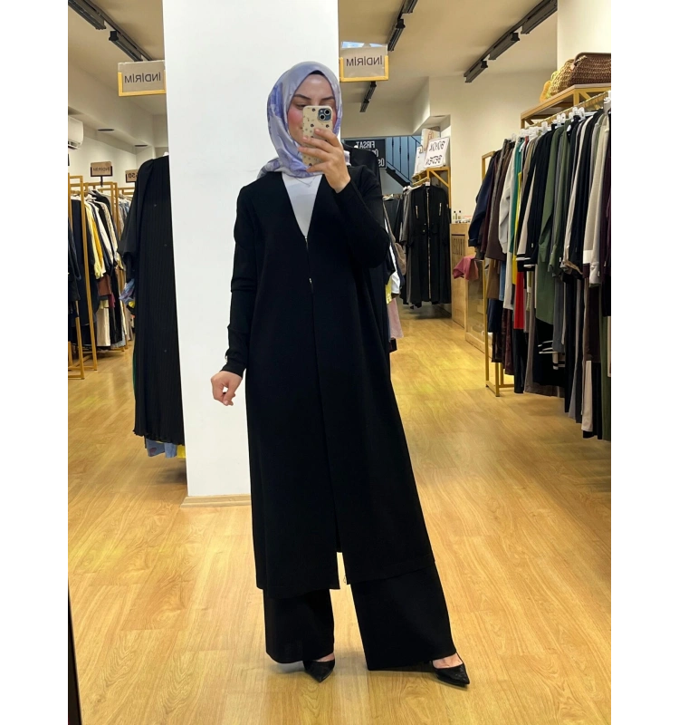 MissDalida Düz Renk Uzun Triko Hırka T25PF-9003