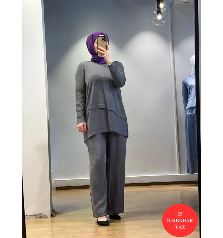 MissDalida Etek Ucu Cupro ASM. Kesim Triko Tunik 25Y-6009