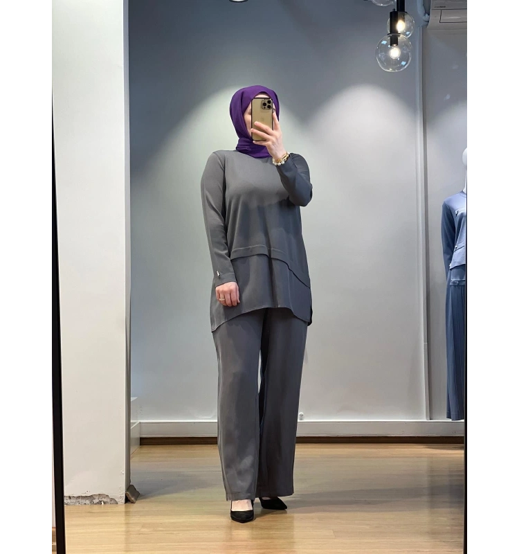 MissDalida Etek Ucu Cupro ASM. Kesim Triko Tunik 25Y-6009