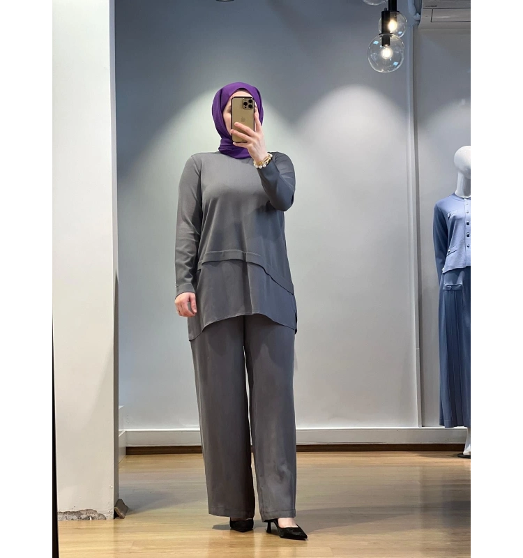 MissDalida Etek Ucu Cupro ASM. Kesim Triko Tunik 25Y-6009