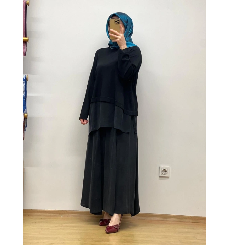 MissDalida Etek Ucu Cupro ASM. Kesim Triko Tunik 25Y-6009