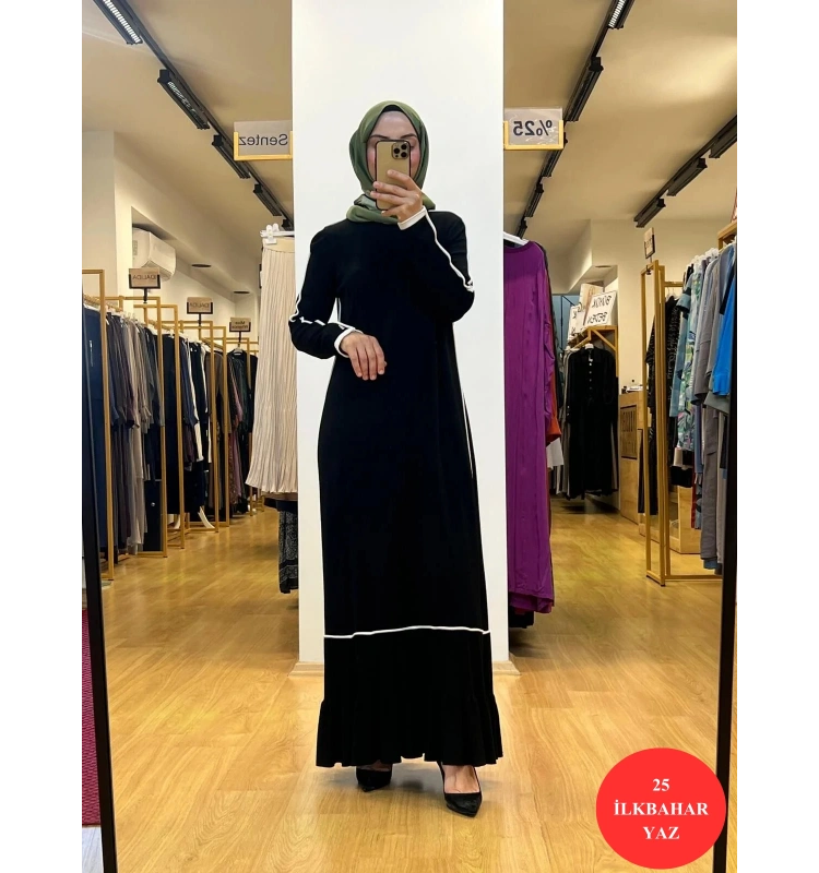 MissDalida Etek Ucu Fırfırlı Triko Elbise 25Y-4003