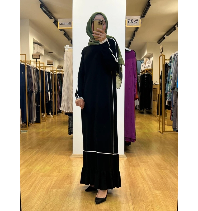 MissDalida Etek Ucu Fırfırlı Triko Elbise 25Y-4003