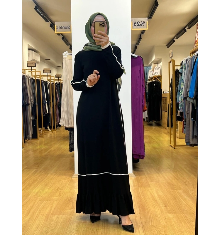 MissDalida Etek Ucu Fırfırlı Triko Elbise 25Y-4003