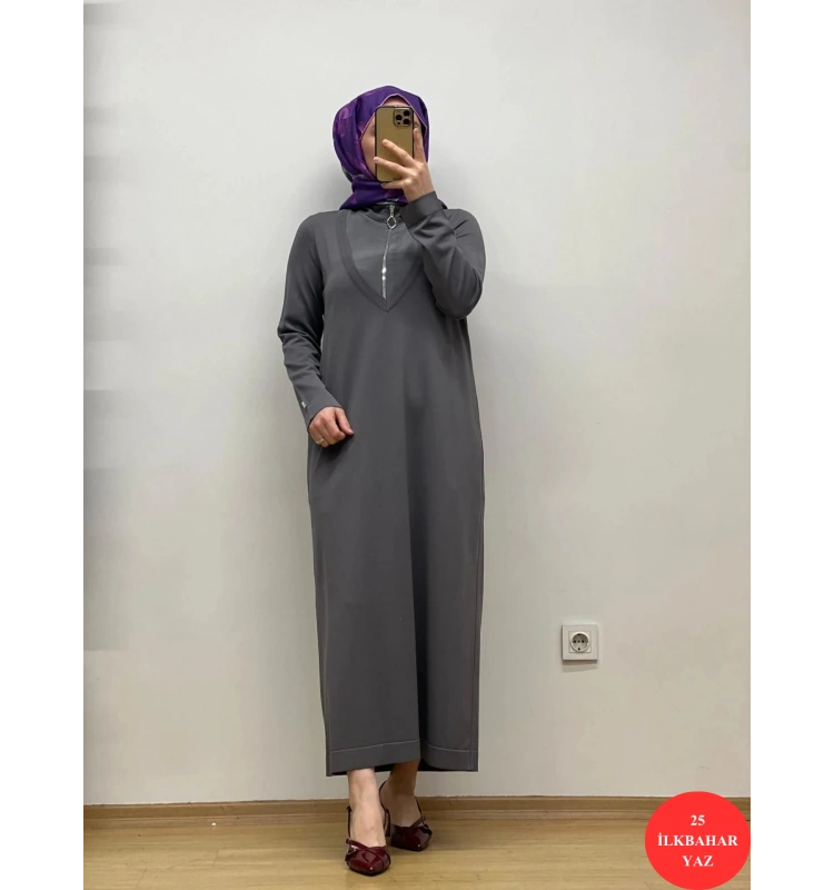 MissDalida Fermuar Yaka Triko Elbise 25Y-0010