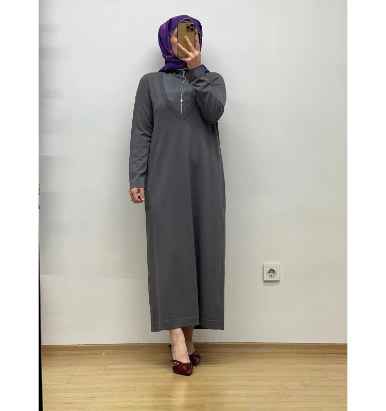 MissDalida Fermuar Yaka Triko Elbise 25Y-0010