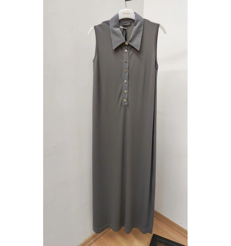 MissDalida Gömlek Yaka Düğmeli Kolsuz Elbise 25Y-4029