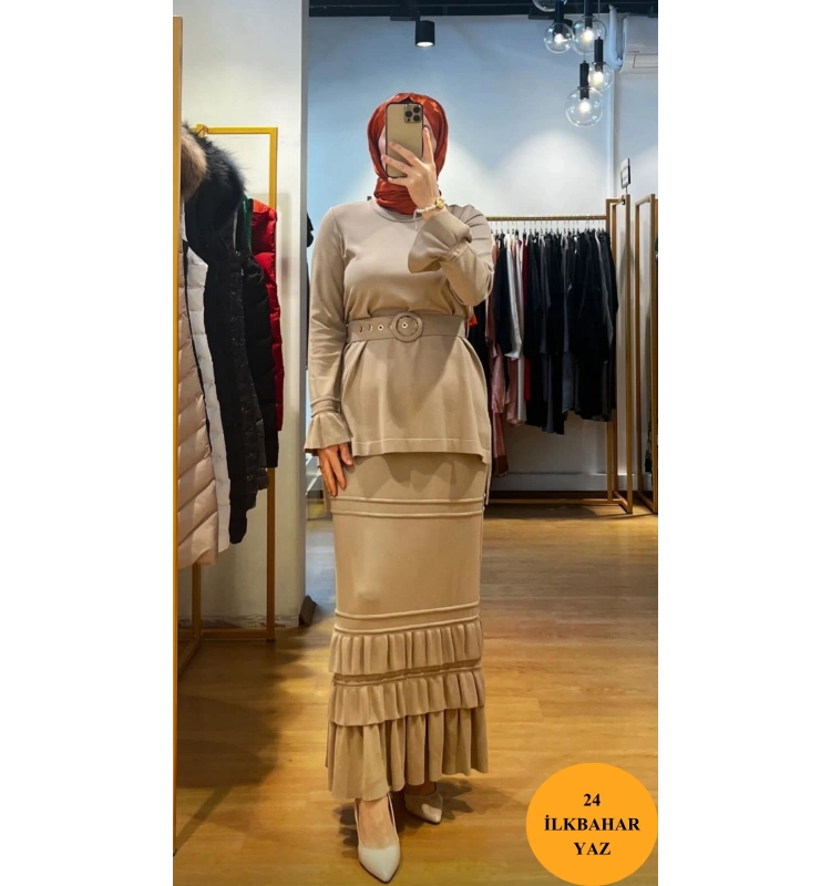 MissDalida Kemer Detaylı Triko Tunik T24Y-6016