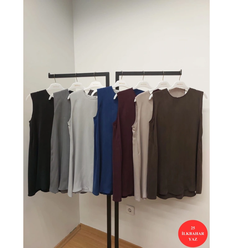 MissDalida Kolsuz Kısa Cupro Tunik 25Y-6020