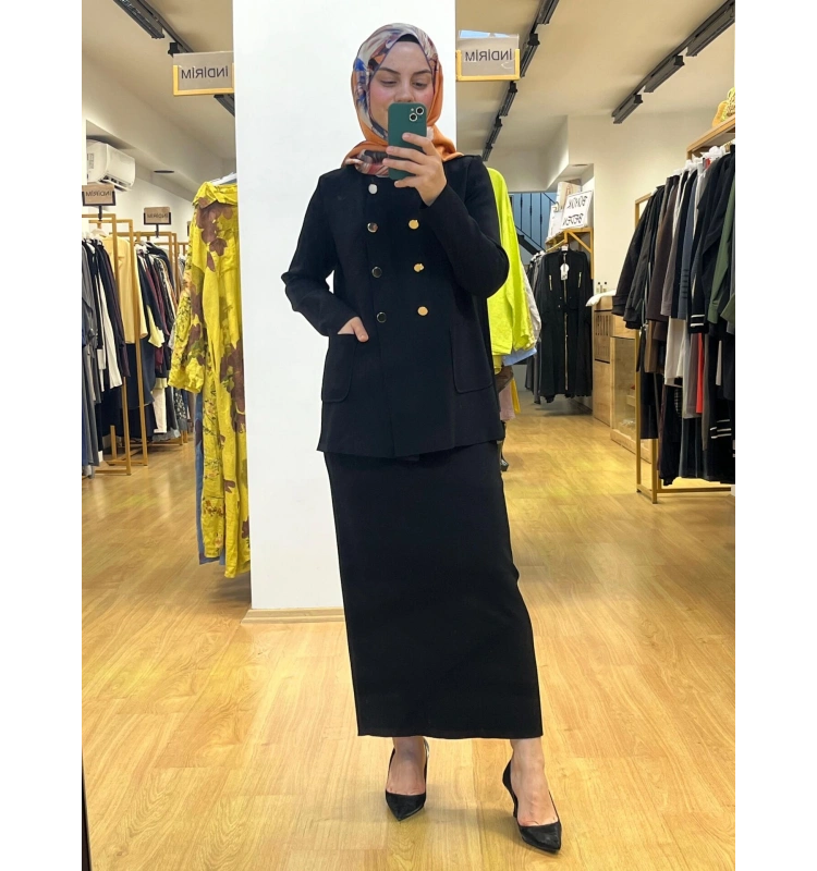 MissDalida Kruvaze Düğmeli Kısa Hırka T25PF-9203