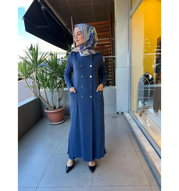 MissDalida Kruvaze Düğmeli Uzun Hırka T25PF-9000