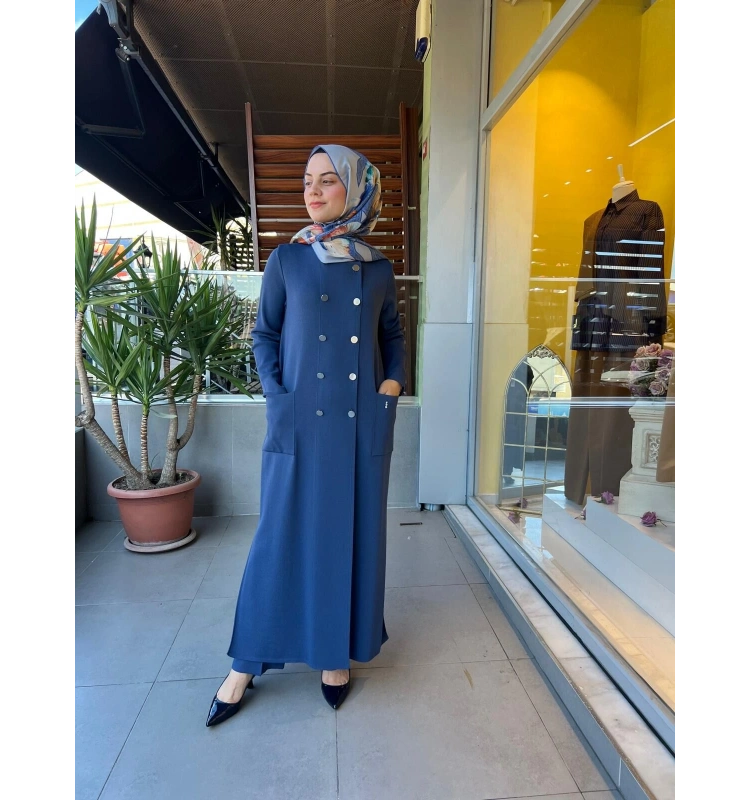 MissDalida Kruvaze Düğmeli Uzun Hırka T25PF-9000