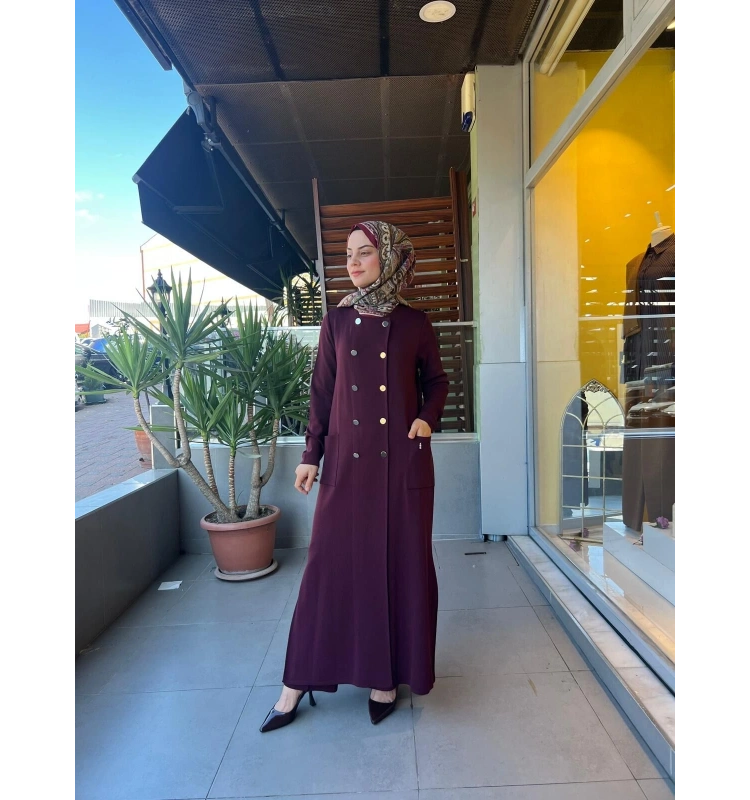 MissDalida Kruvaze Düğmeli Uzun Hırka T25PF-9000