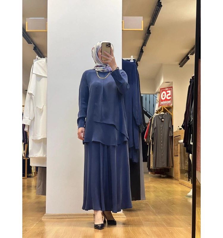 MissDalida Ön Kısmı Hareketli Kesim Cupro Tunik 25Y-6026