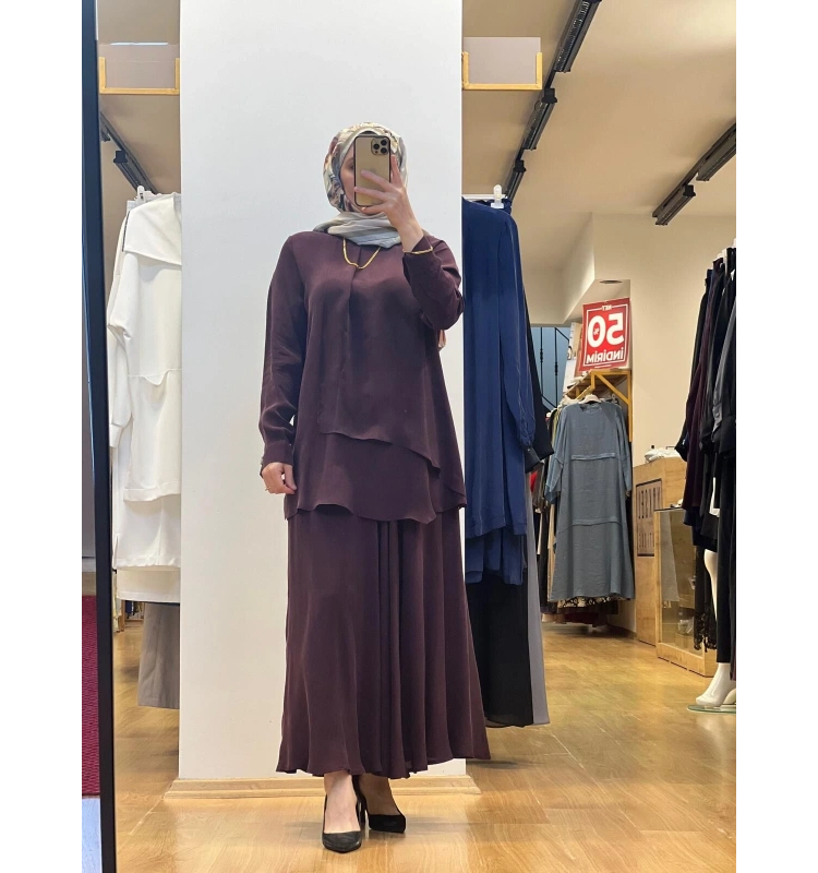 MissDalida Ön Kısmı Hareketli Kesim Cupro Tunik 25Y-6026