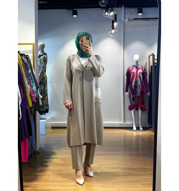 MissDalida Önü Keçe Baskılı Hırka T25K-9021