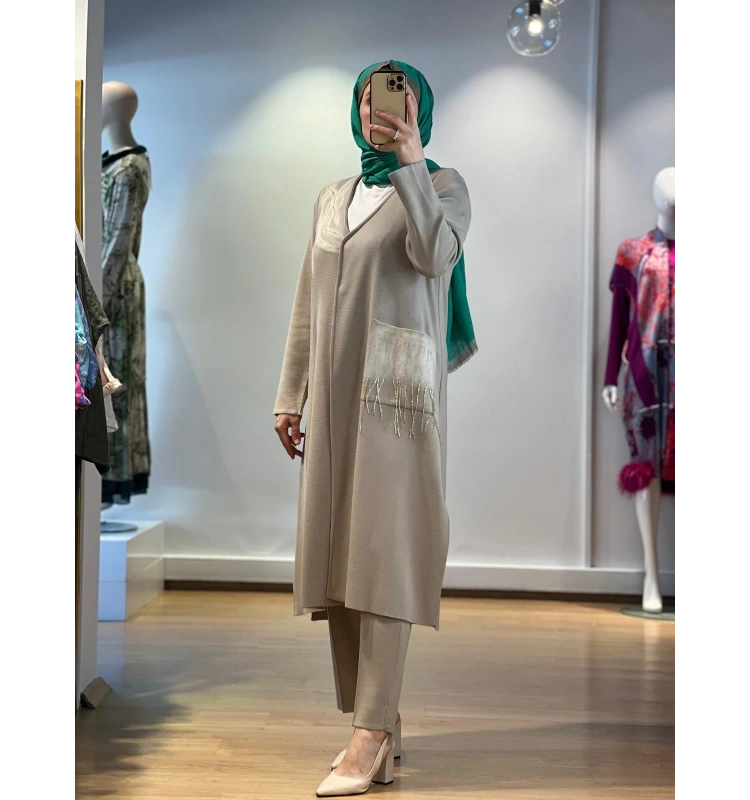 MissDalida Önü Keçe Baskılı Hırka T25K-9021