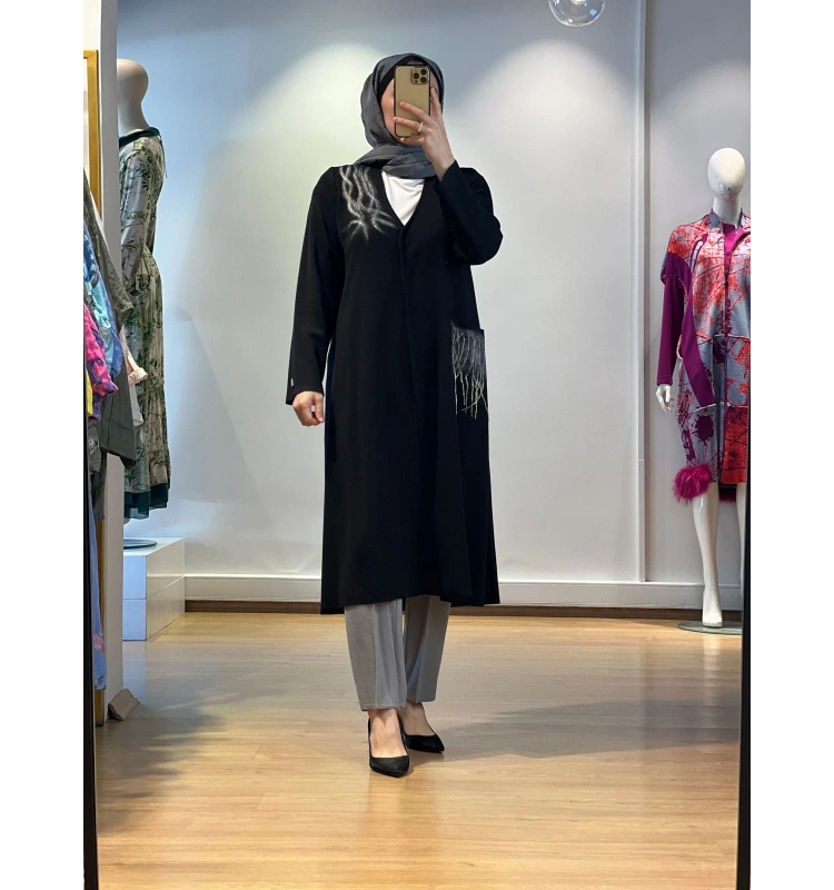 MissDalida Önü Keçe Baskılı Hırka T25K-9021