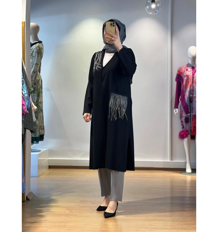 MissDalida Önü Keçe Baskılı Hırka T25K-9021