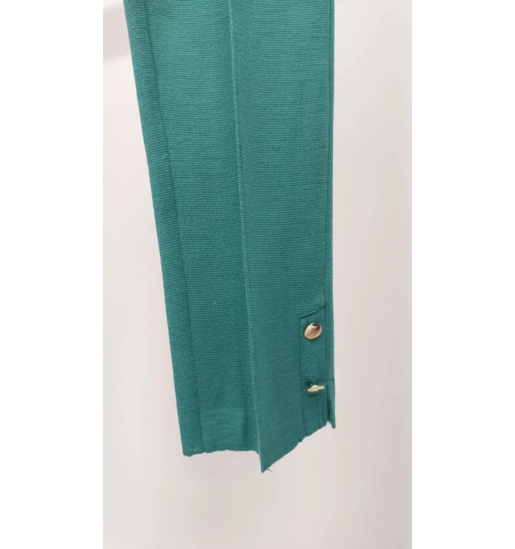 MissDalida Paçası Düğme Detaylı Triko Pantolon T24K-7010