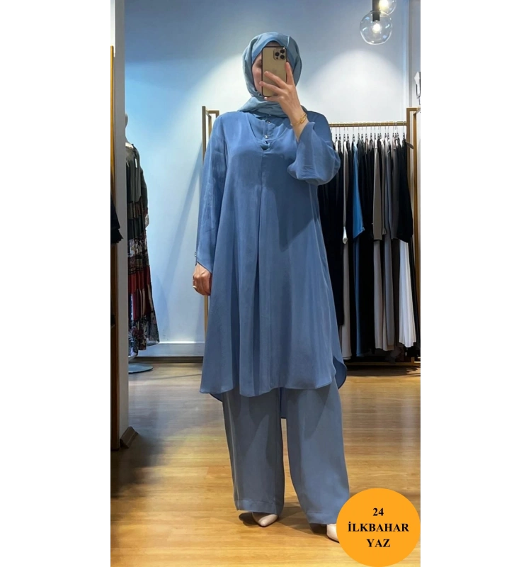 MissDalida Pelerin Kesim Cupra Tunik T24Y-6047