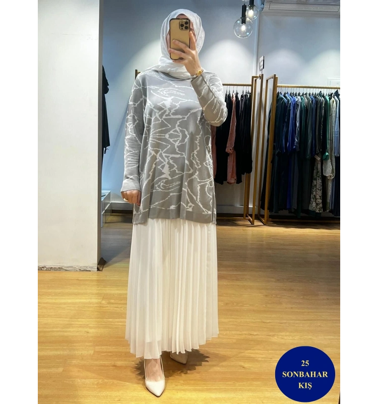 MissDalida Pilise Şifon Etek T25K-2009