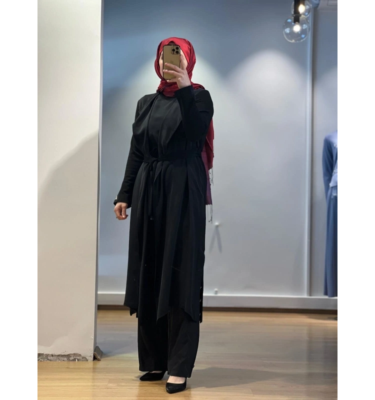 MissDalida Şal Yaka Cupro Triko Tunik TK Hırka 25Y-0006