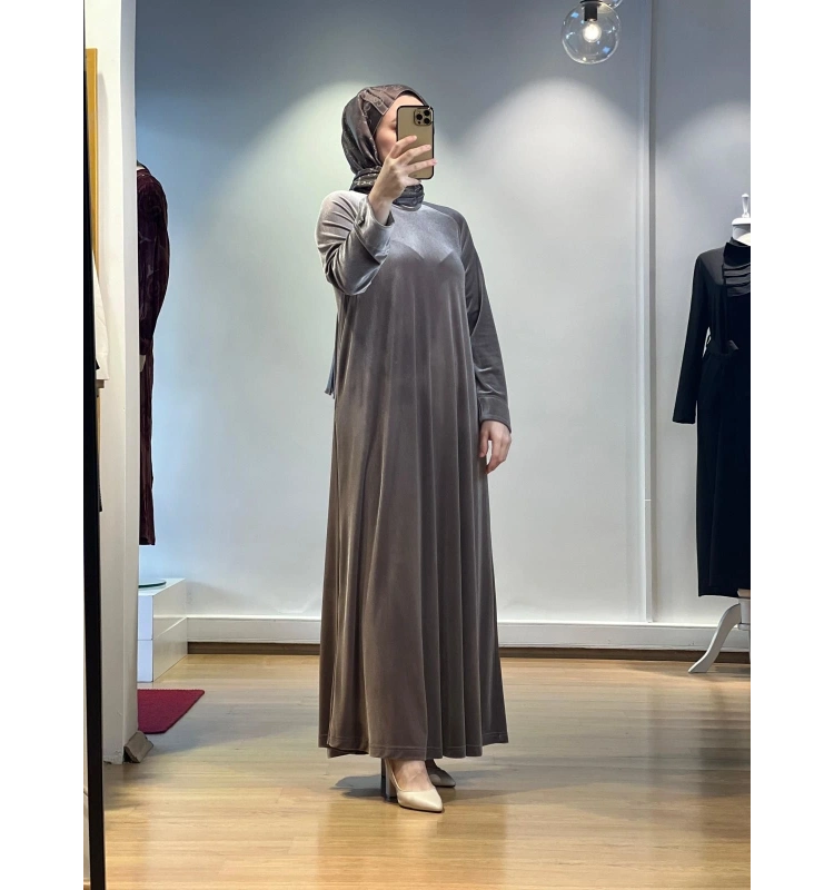 MissDalida Uzun Kadife Elbise T24K-4003