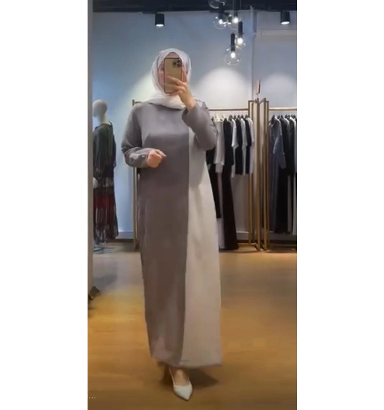 MissDalida Yandan Triko Detaylı Cupra Elbise T24Y-4043