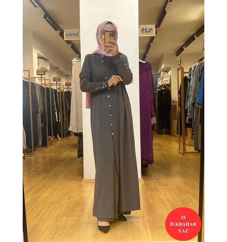 MissDalida Yuvarlak Yaka Düğmeli Uzun Triko Hırka 25Y-9020