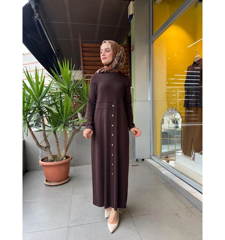 MissDalida Yuvarlak Yaka Fitil Detaylı Elbise T25PF-4005