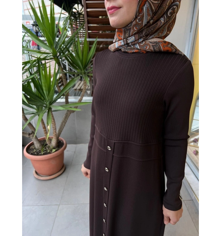 MissDalida Yuvarlak Yaka Fitil Detaylı Elbise T25PF-4005